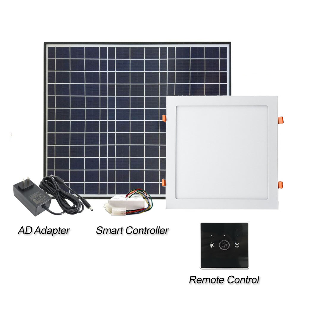 Square 40W Solar Skylight  30cm Flush mount  Ceiling Skylight DIY  Smart Daylighting  Skylight Alternative